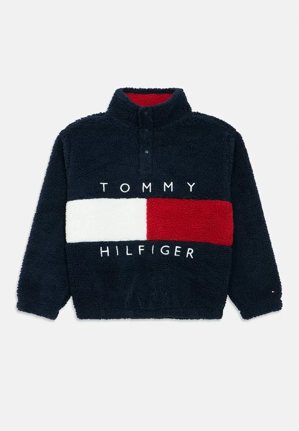 Флисовая толстовка с изображением флага наследия, флисовый джемпер Tommy Hilfiger, Dark Night Navy — фото 3