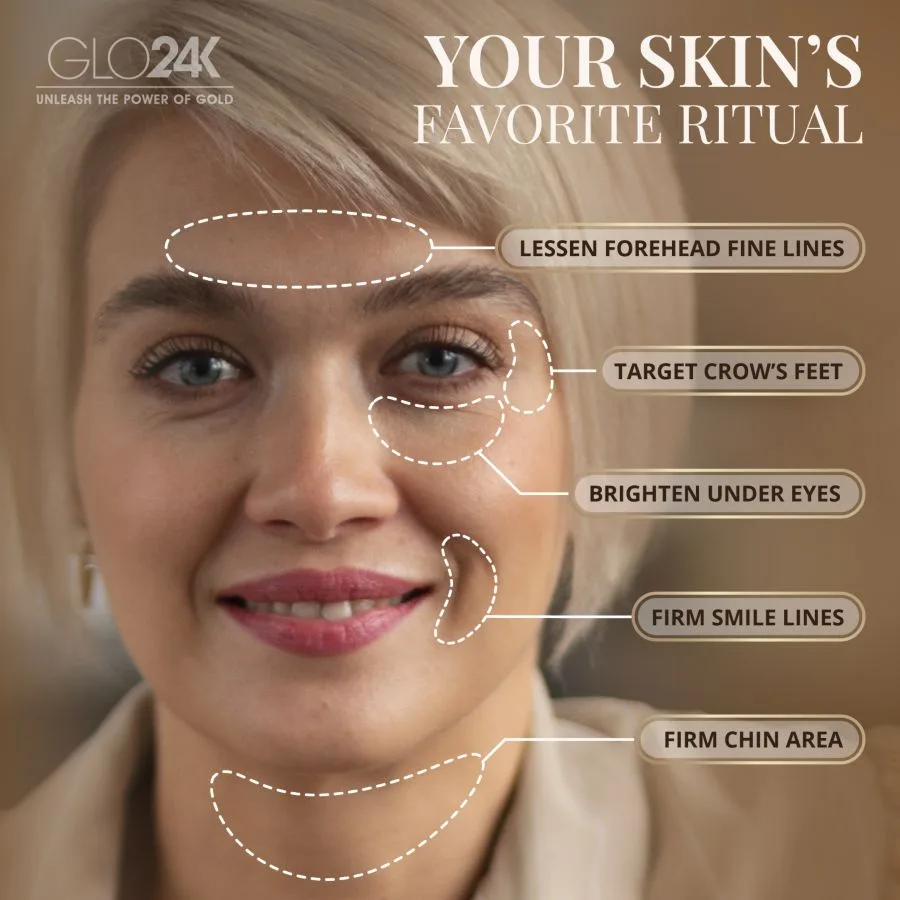 Сыворотка Glo24K — Экспресс- для подтяжки лица без хирургического вмешательства с -каратным золотом против — фото 2