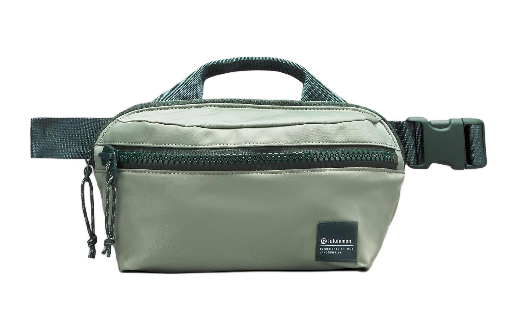 

Lululemon Нейлоновый поясной рюкзак с переработанным полиэстером унисекс серый эвкалипт и наследие зеленый, Gray Eucalyptus & Legacy Green