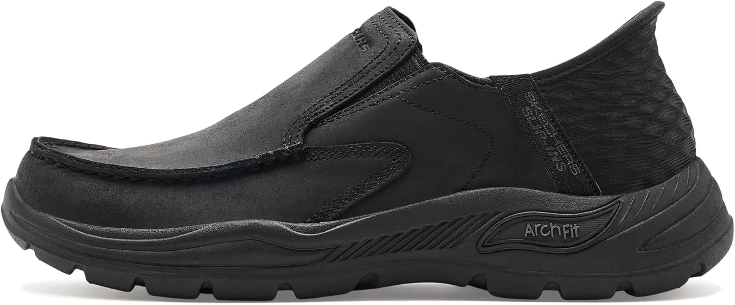Мужские лоферы Skechers Arch Fit Motley - MiloSlip-On, черный — фото 4
