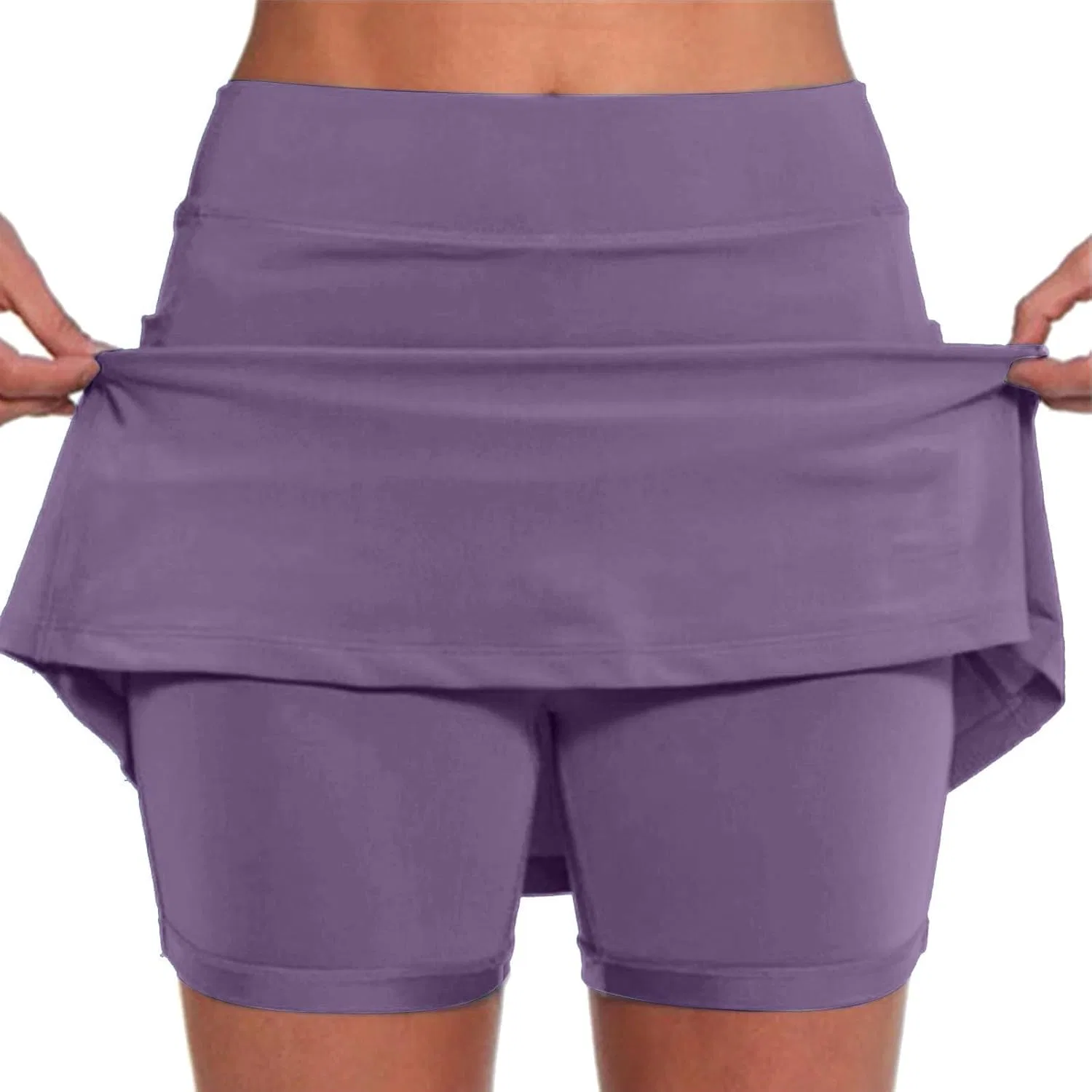 Спортивная юбка с шортами для женщин, C-purple