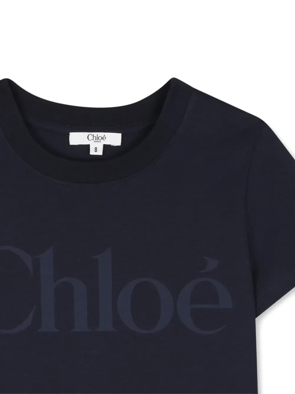 Футболка с короткими рукавами и логотипом Chloé Kids, синий — фото 3