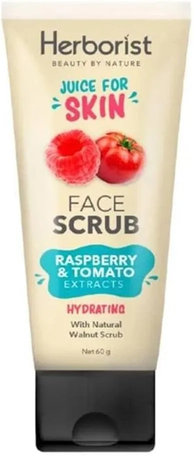 Скраб для лица Juice For Skin, Raspberry & Tomatoes, Herborist, 60 г