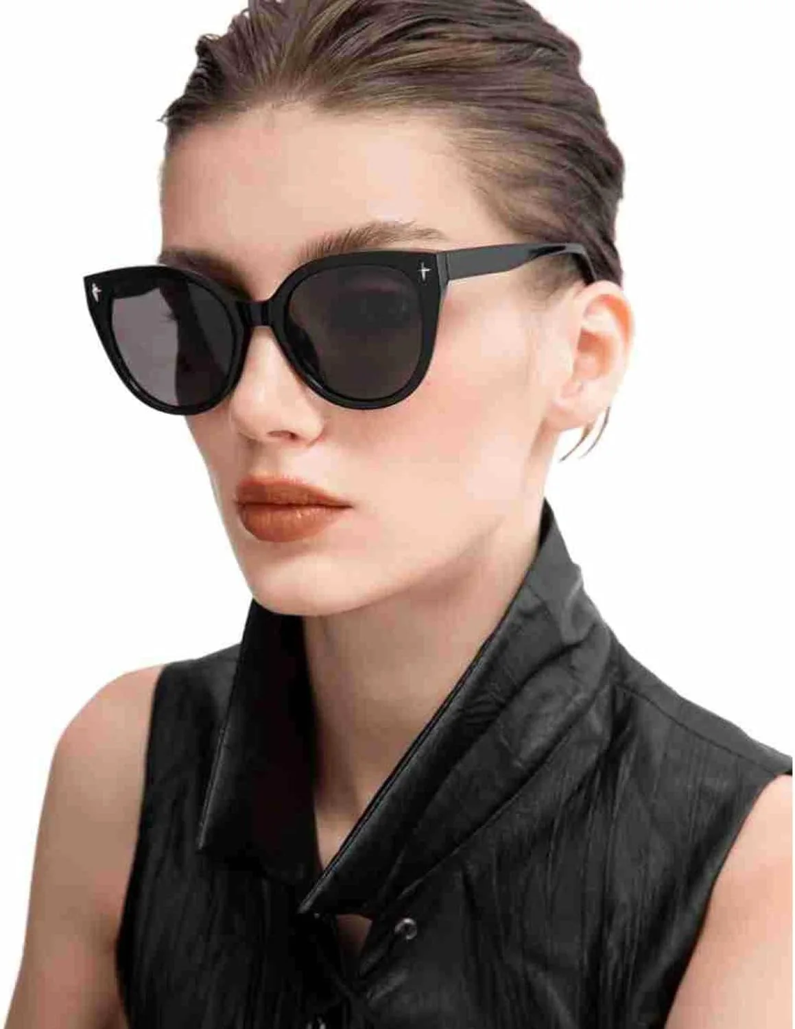 

Солнцезащитные очки в крупной оправе «кошачий глаз» с градиентным покрытием из ацетата, модные для женщин и мужчин, с защитой от УФ-излучения UV400 TOIPASTN, 3