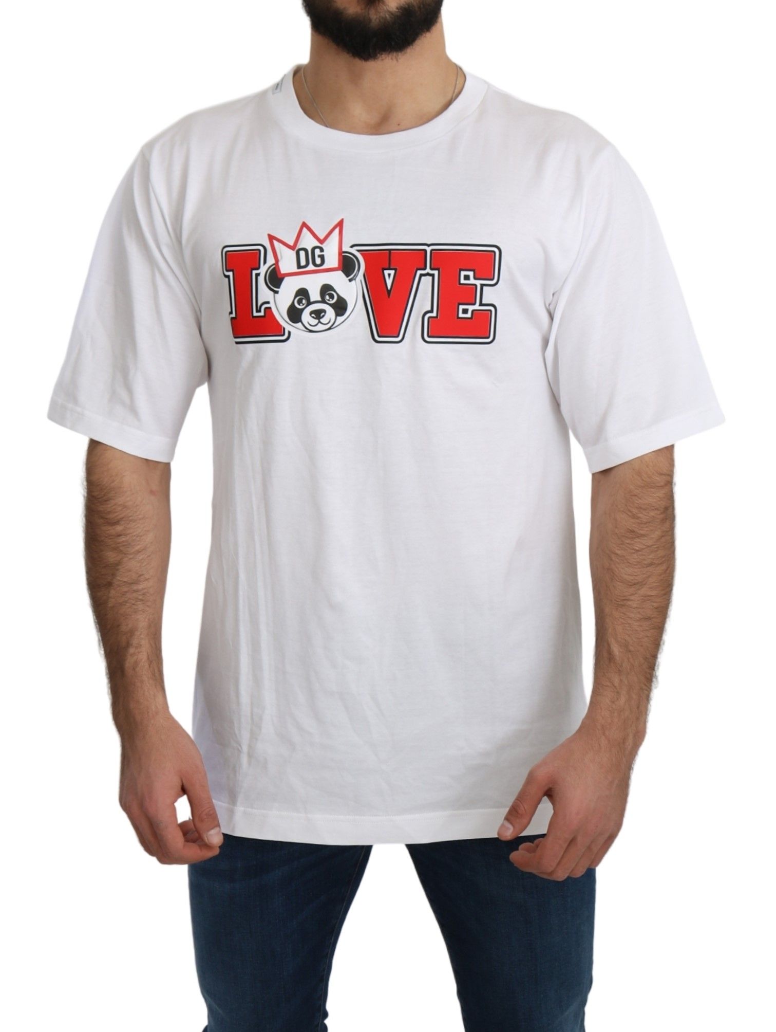 

Футболка Panda Love Slim Fit с круглым вырезом Dolce & Gabbana, белый