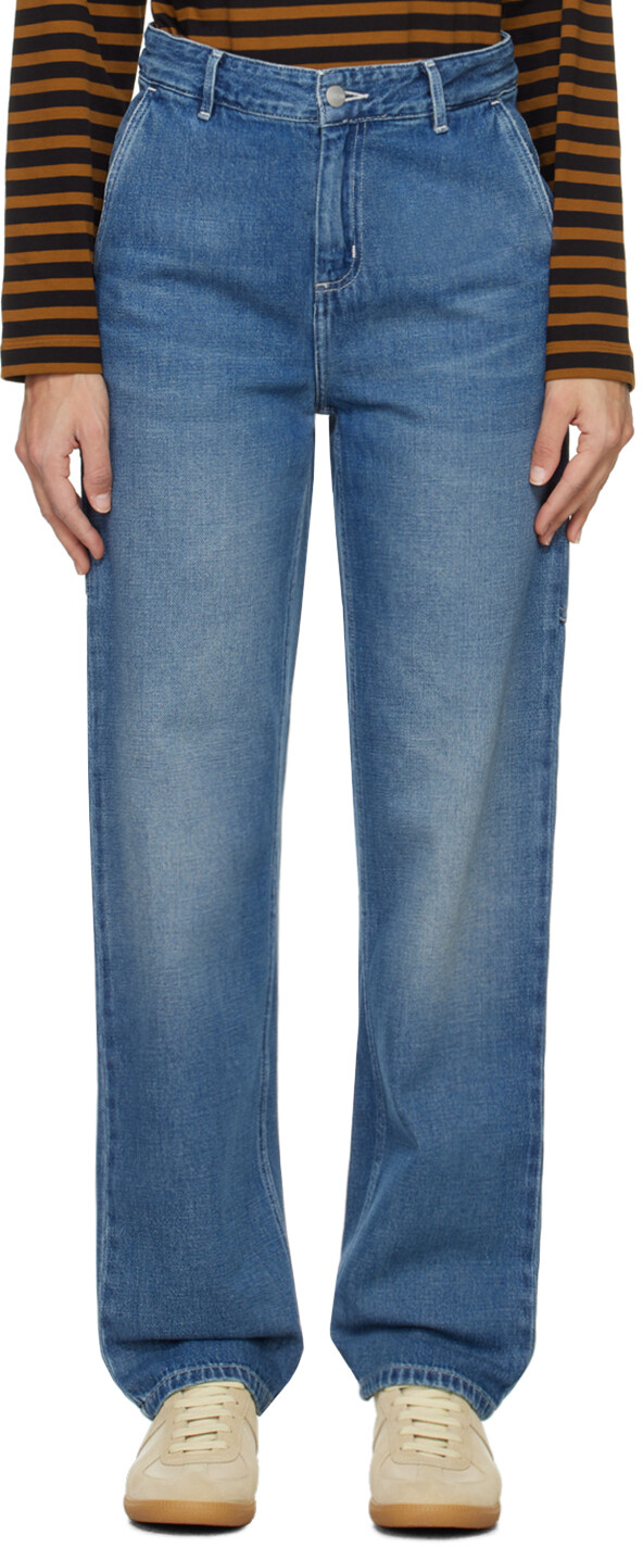 

Синие джинсы с пирсом Carhartt Work In Progress, цвет Blue dark used washed