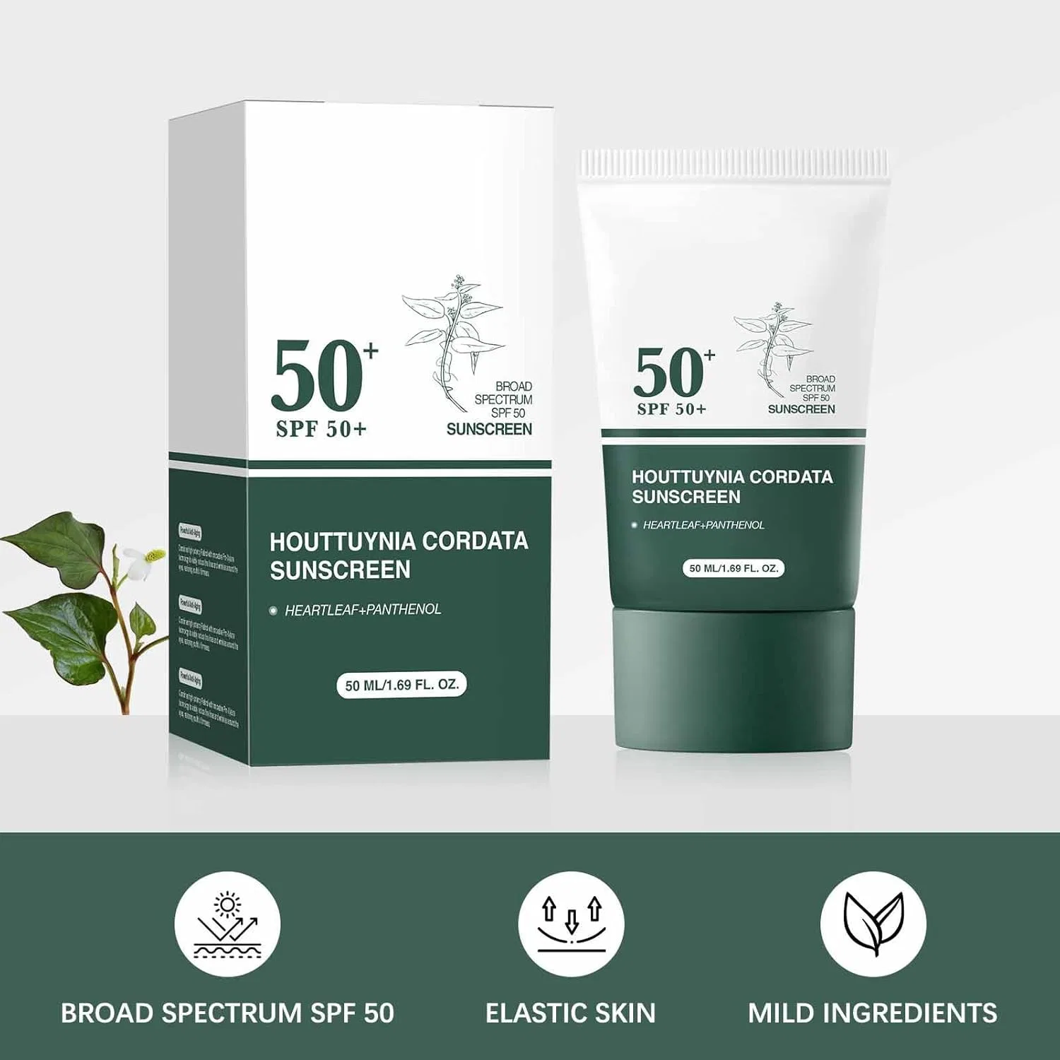 Солнцезащитный лосьон для тела с SPF 50+, увлажняющий, Generic, белый — фото 3