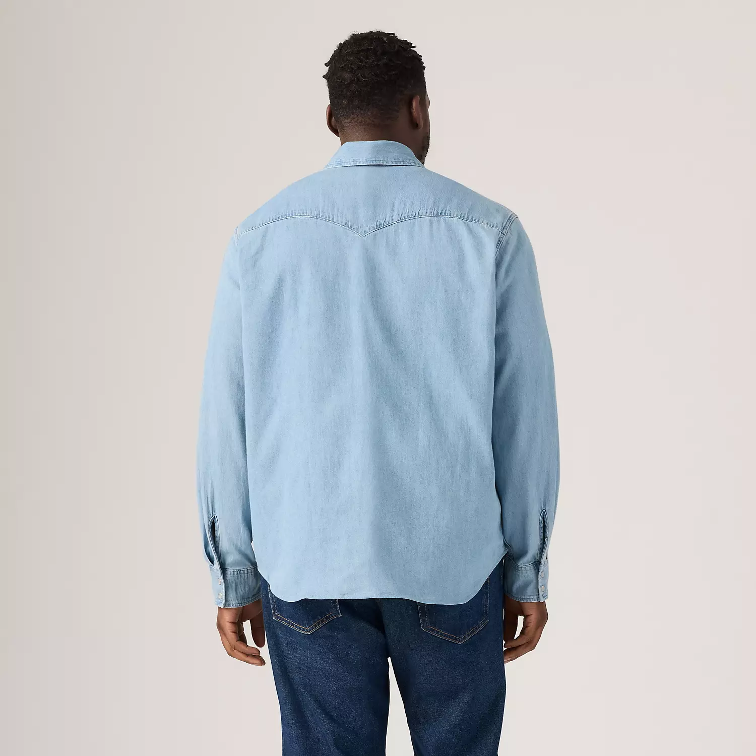 Классическая рубашка стандартного западного кроя (большая) Levi's, цвет Franklin Stonewash - Medium Wash — фото 3