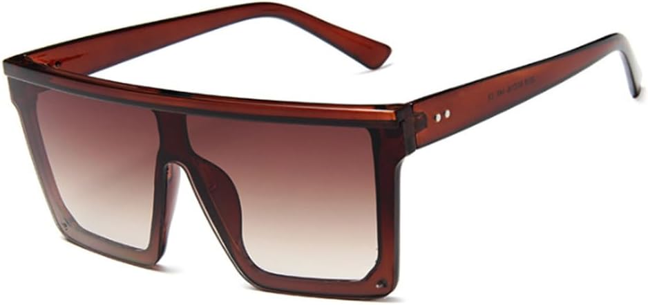 

Большие цельные защитные солнцезащитные очки для женщин и мужчин, квадратная оправа, для отдыха на природе, пляжа и путешествий Weloveushop, Deep Tea Frame Double Tea Flakes