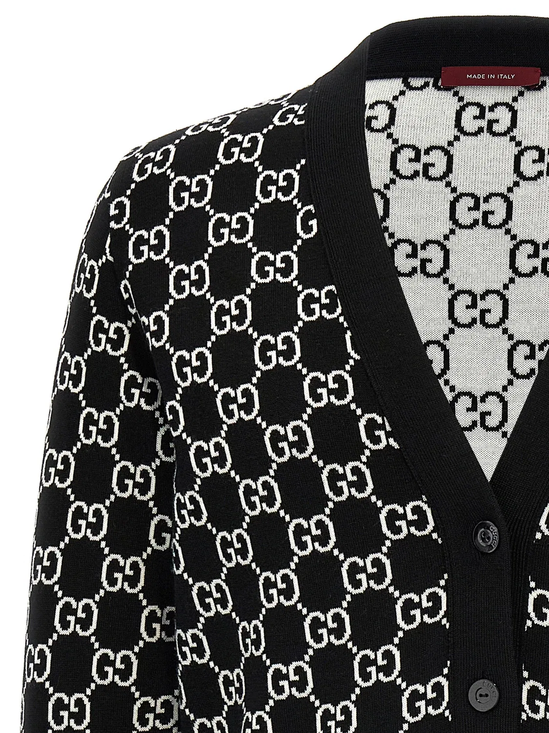 Кардиган Gucci Двусторонний, с монограммой GG, белый — фото 4