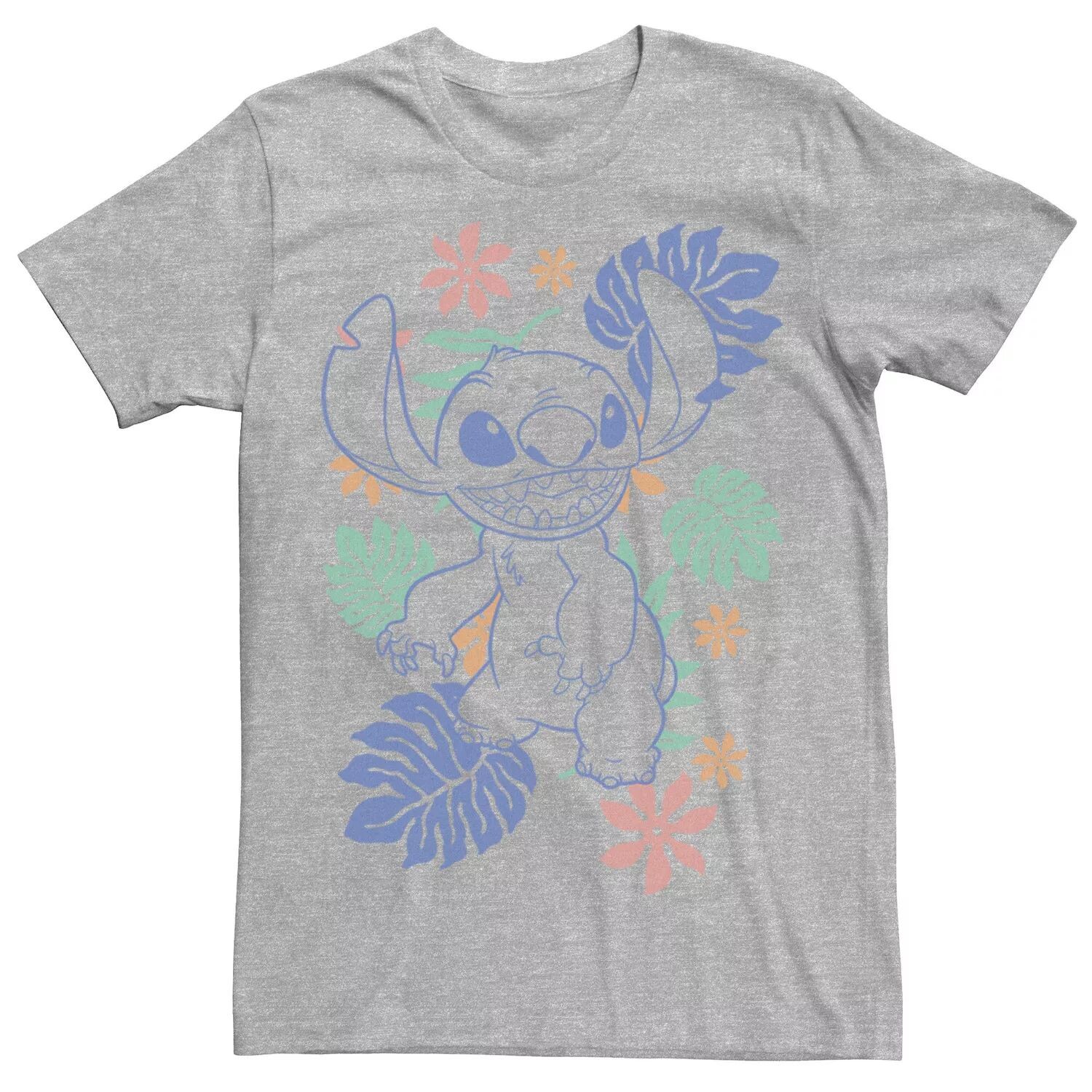 

Мужская футболка Disney Lilo & Stitch Hawaiian Plants Stitch Outline Sketch Licensed Character