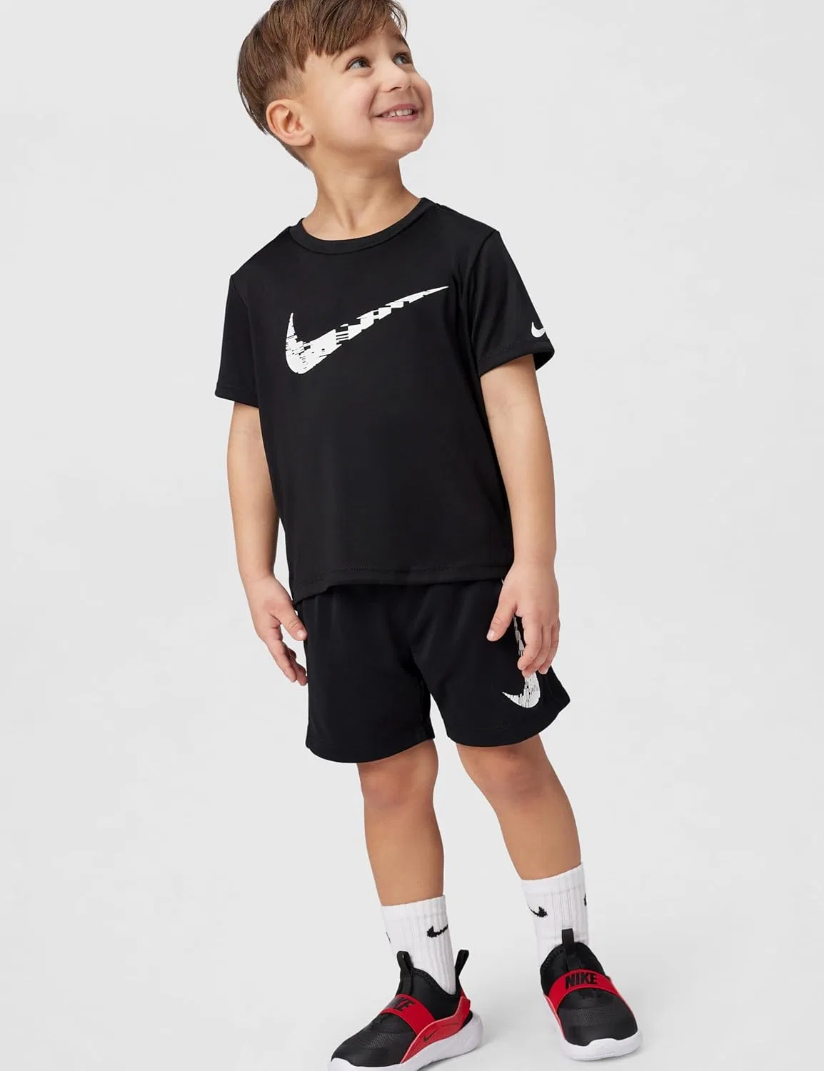 Футболка Dri-FIT с большим логотипом Nike, детская, Black — фото 4