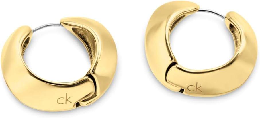 

Женские украшения Calvin Klein - Скульптурные серьги - Модный аксессуар на любой случай - Подарок для нее, Gold Plated