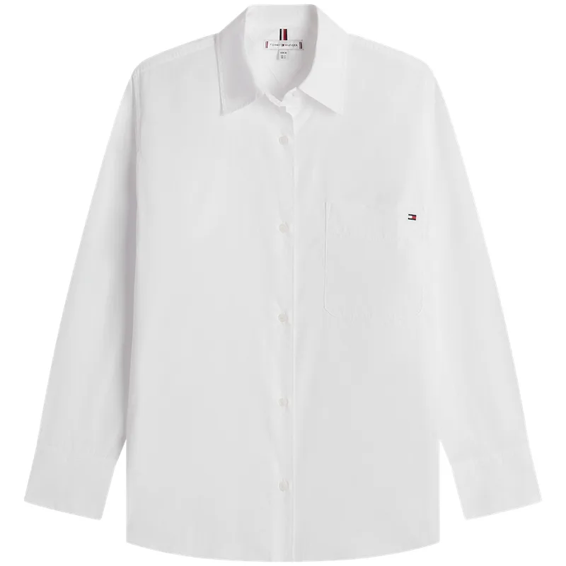 Рубашка женская с лацканом Lapel Moderate Tommy Hilfiger, синий белый stripes 04t — фото 3