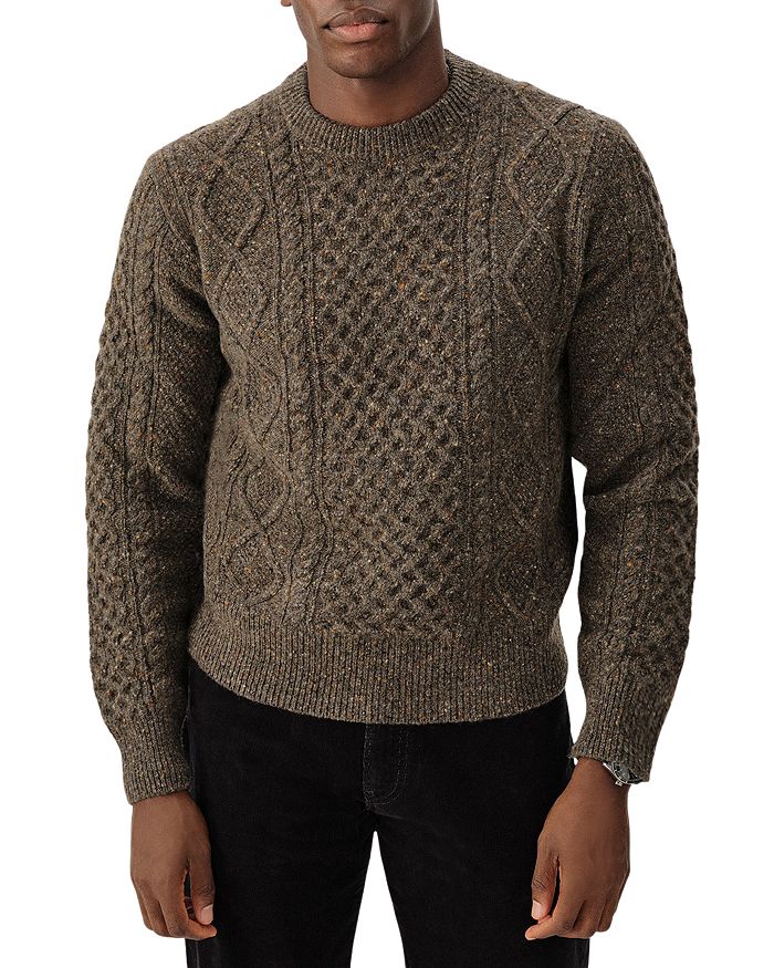 

Ирландский свитер Donegal Crewneck с косами Buck Mason, коричневый