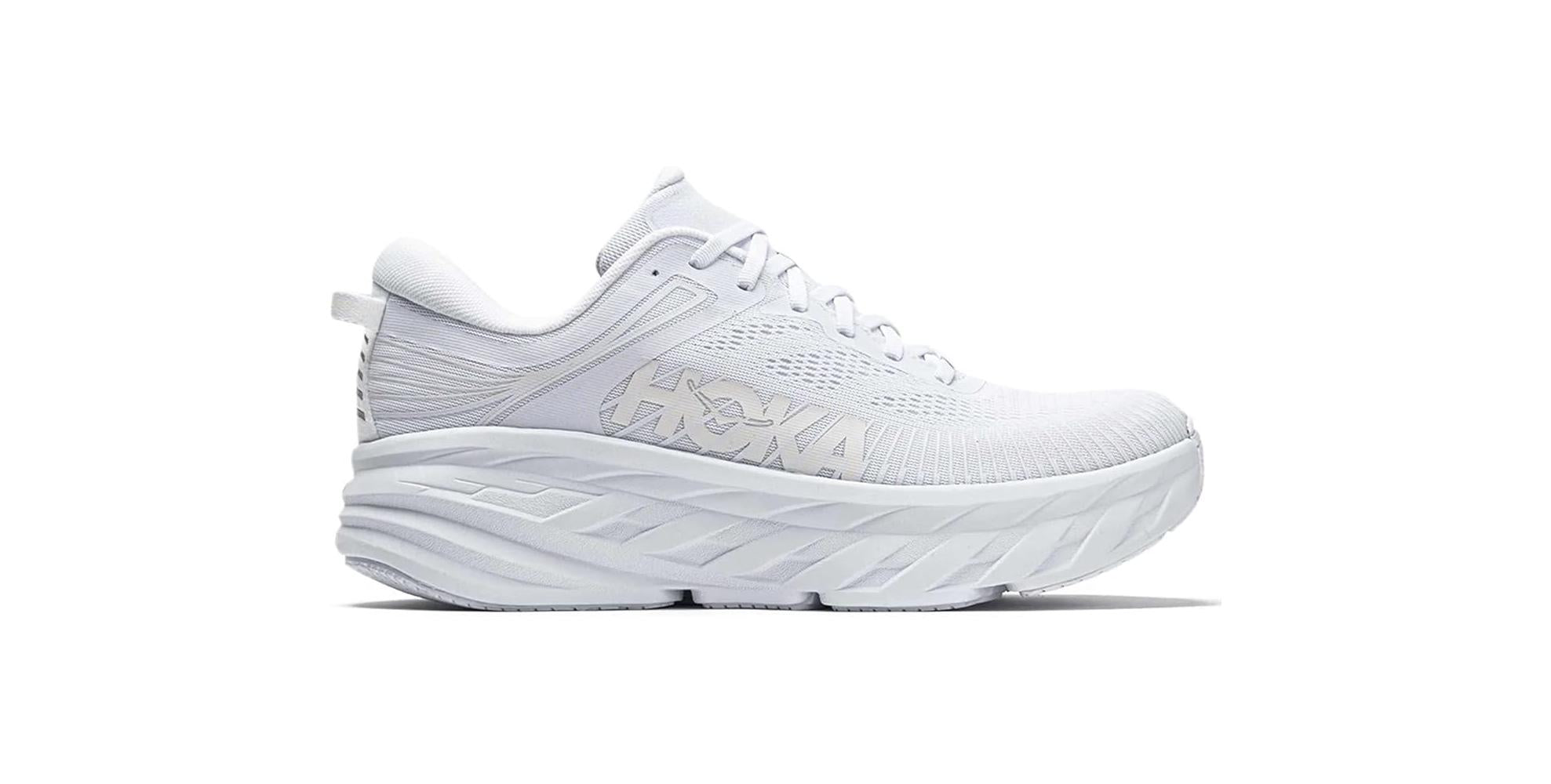 Hoka One женские дорожные беговые кроссовки Bondi 8 - белый — фото 2