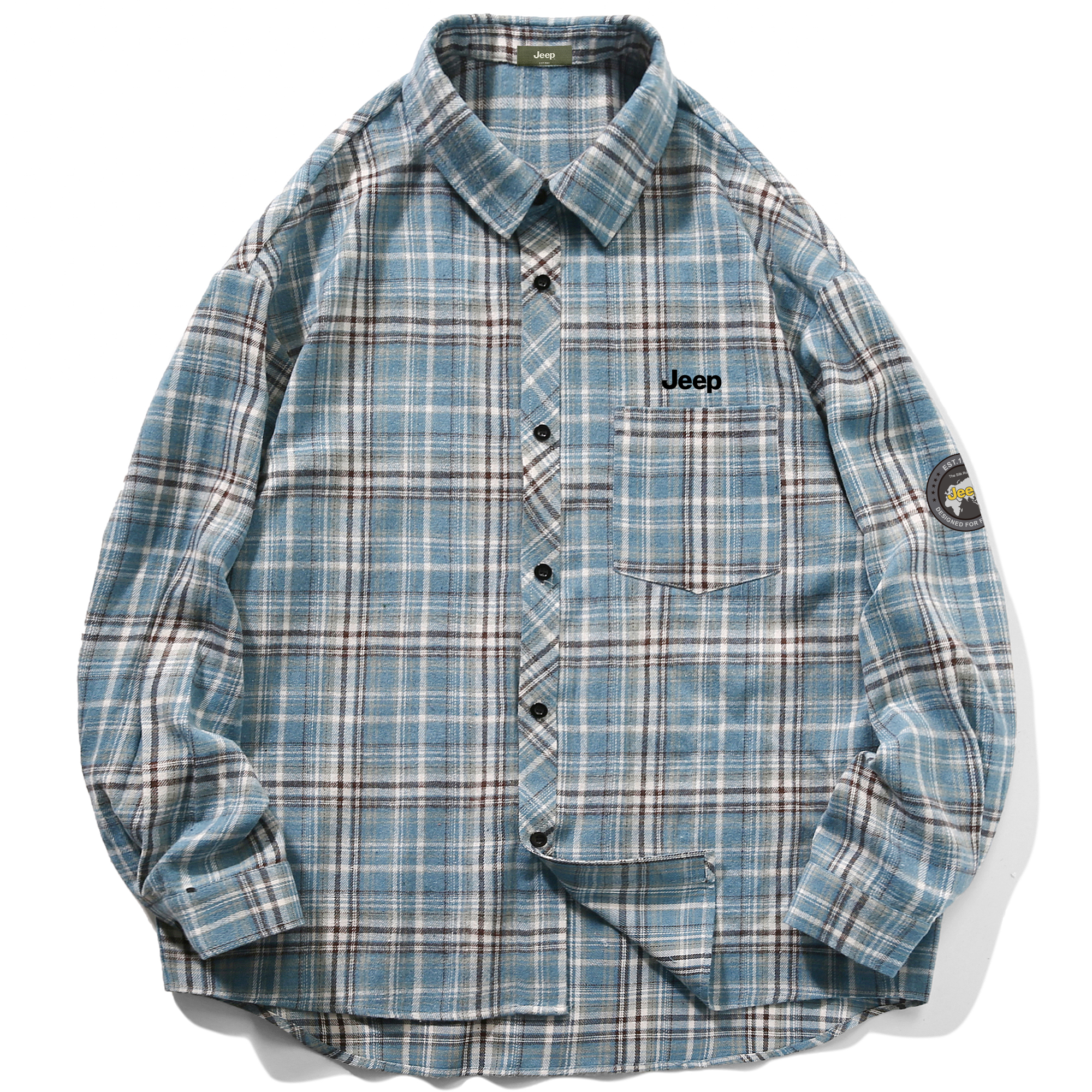 

Рубашка унисекс Jeep, Blue Plaid
