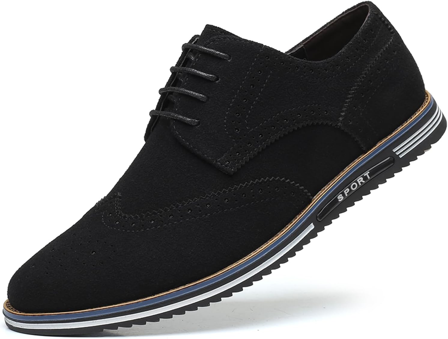 

Мужские броги на шнуровке, классические современные формальные кожаные туфли для мужчин Abborora, черный