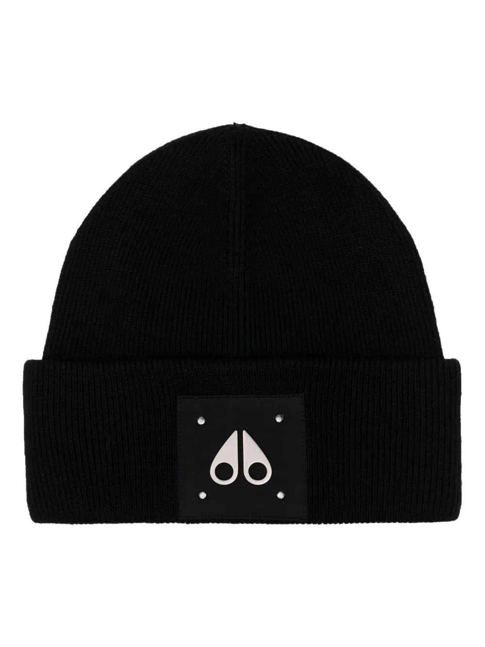 

Шерстяная шапка бини с нашивкой-логотипом Moose Knuckles, черный