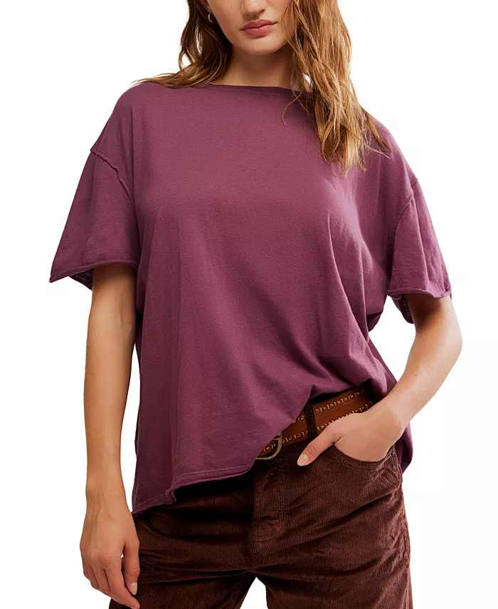 

Женская хлопковая футболка Nina Free People, красный