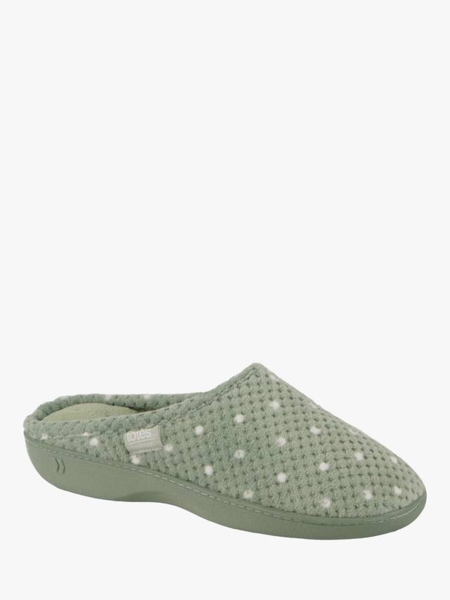 Женские тапочки из махрового мула isotoner для попкорна totes, цвет Sage Green — фото 4