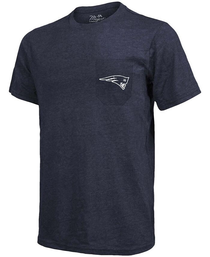 Футболка с карманами Tri-Blend New England Patriots - Темно-синий с меланжевым отливом Majestic, синий — фото 3