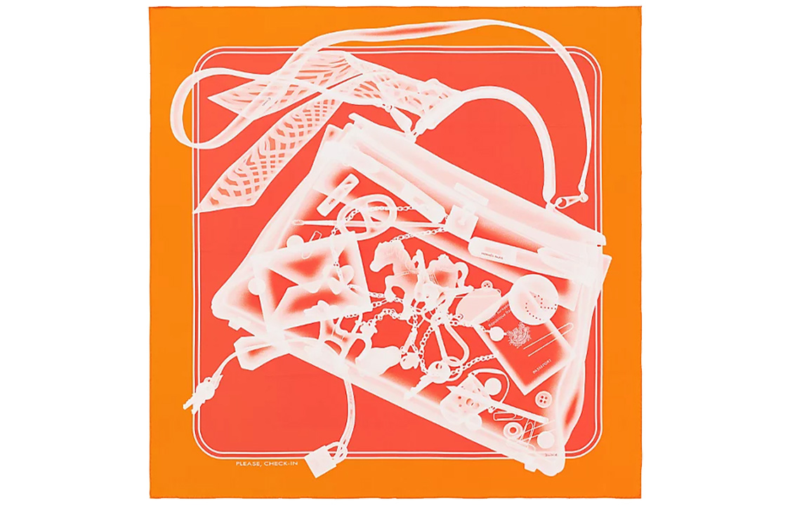 

HERMES Шелковый шарф оранжевый Women's Orange, Orange