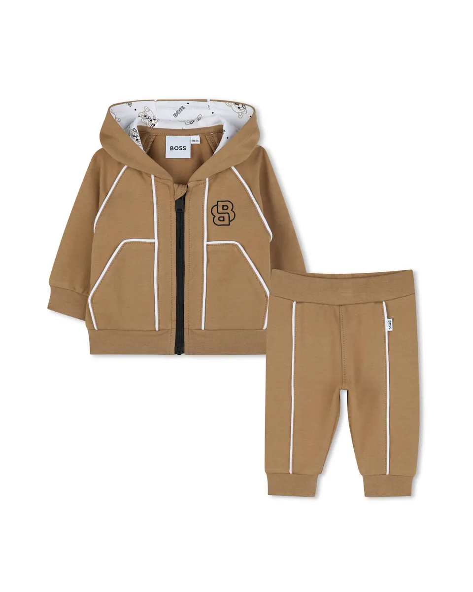 

Детский комплект унисекс коричневого цвета с длинными рукавами BOSS Kidswear, цвет Marrón claro