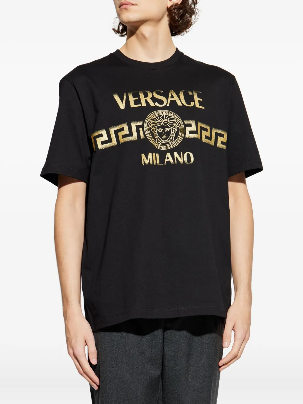 Футболка с принтом Medusa Versace, черный — фото 3