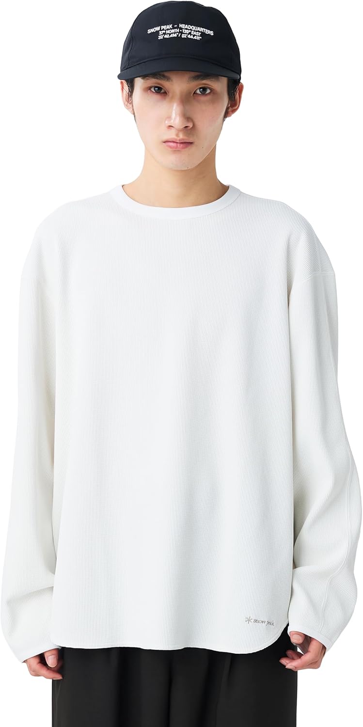 

Футболка с длинным рукавом Snow Peak Dry Waffle CS-26SU001, сшитая на заказ, мужская и женская, светло-бежевый