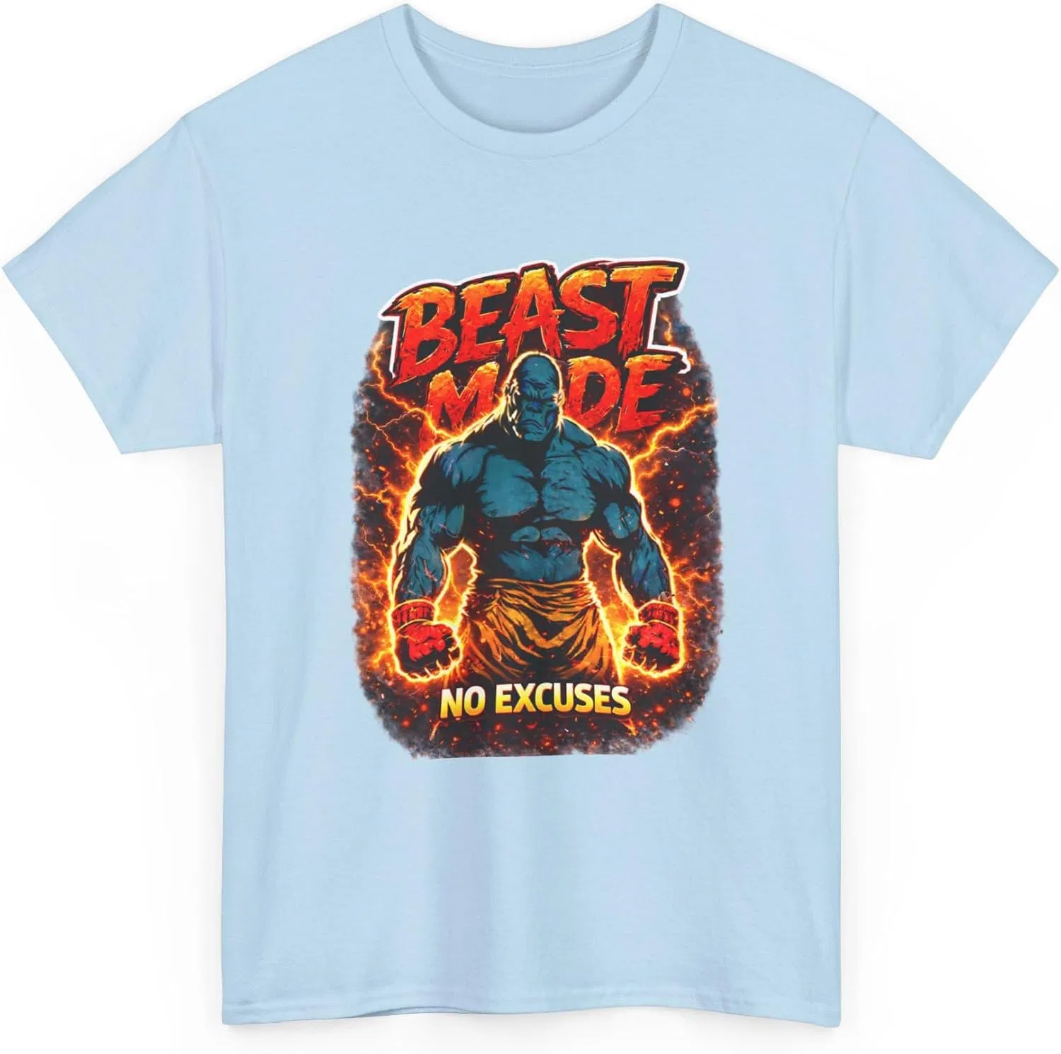 Футболка с принтом Beast Mode, Light Blue — фото 4