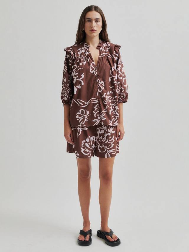 

Блуки Bloem с цветочным принтом из хлопка Second Female, Brown/White