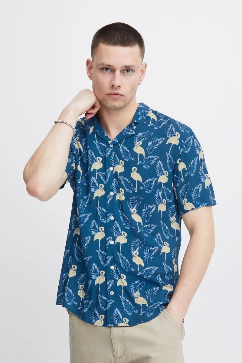 

Рубашка с короткими рукавами из смеси "BLEND BHShirt", синий