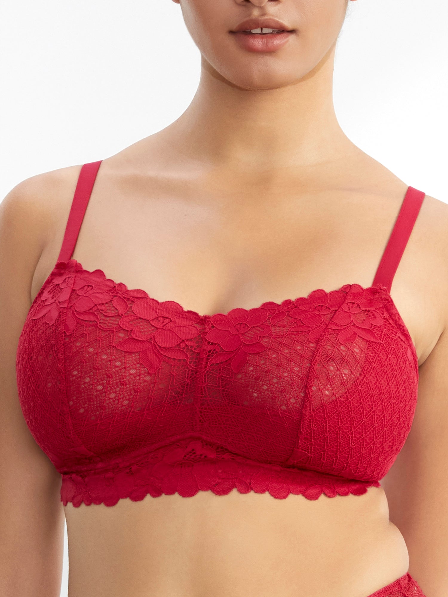 

Бюстгальтер-бюстгальтер Bare Women's Essential Lace Curvy Bralette, цвет fire
