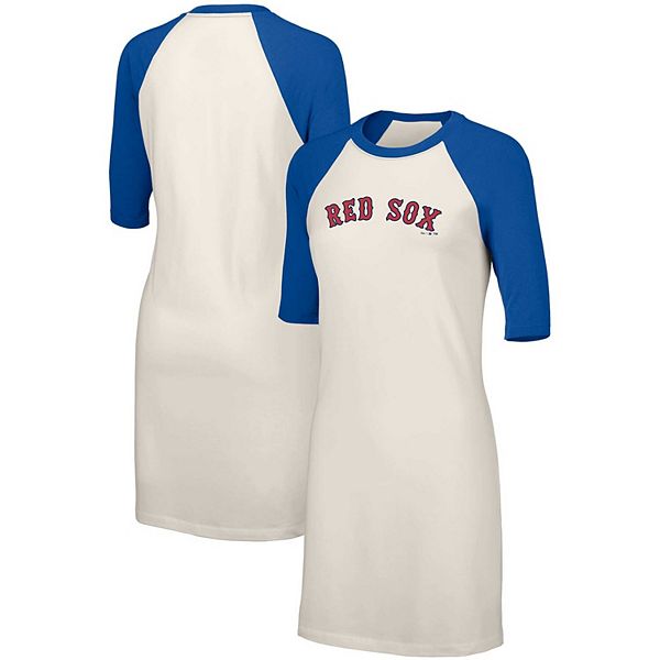 

Женское белое платье-футболка boston red sox nettie raglan с коротким рукавом tri-blend Lusso