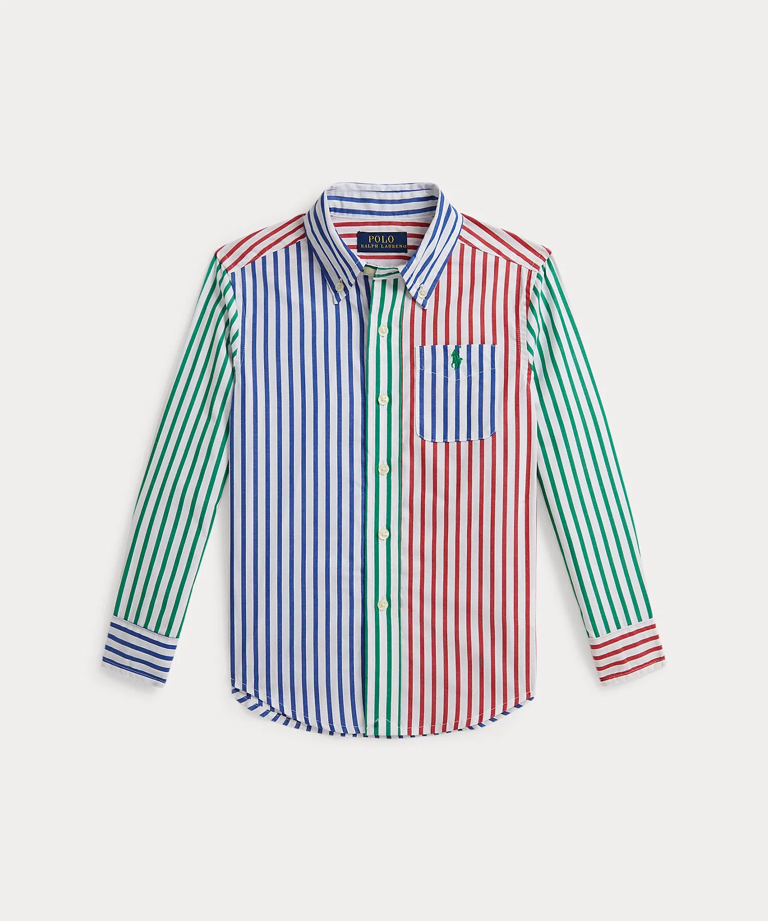 Детская рубашка POLO RALPH LAUREN CHILDRENSWEAR в полоску из хлопка