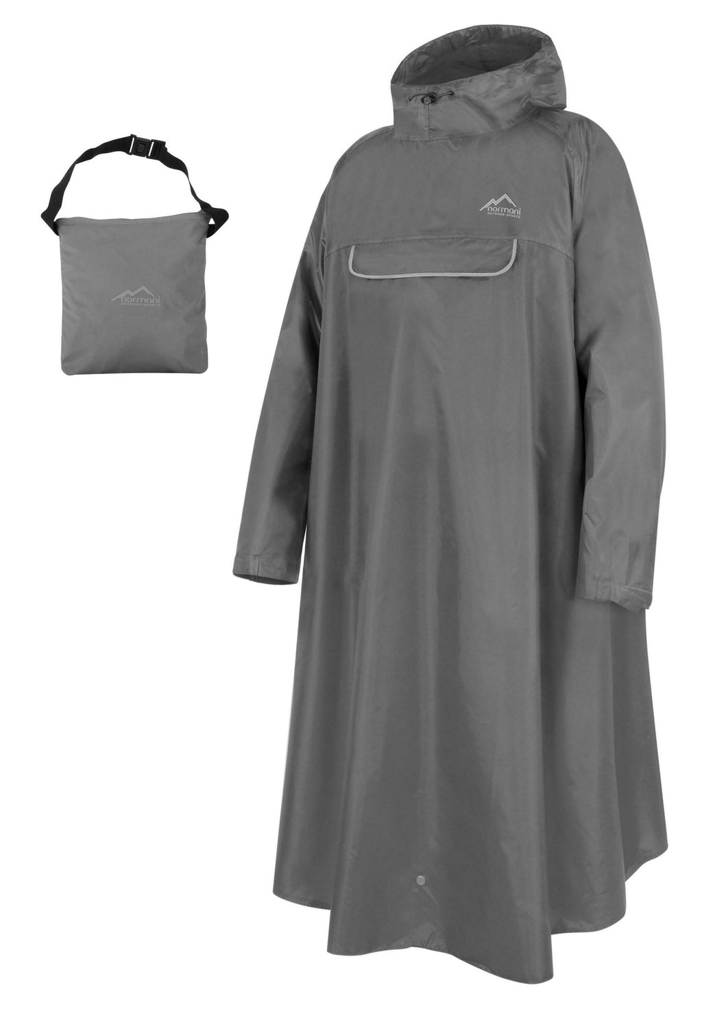 

Парка WASSERDICHTER REGENPONCHO, EXTRA LANG MIT ÄRMELN UND BRUSTTASCHE normani Outdoor Sports, серый