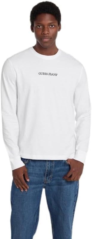 

Футболка GUESS JEANS LS CN REG EMBRO TEE, мужская повседневная