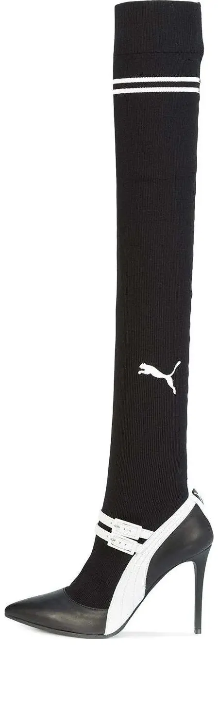 Кроссовки x fenty knitted high mary jane heels slip on 'black' Puma, черный