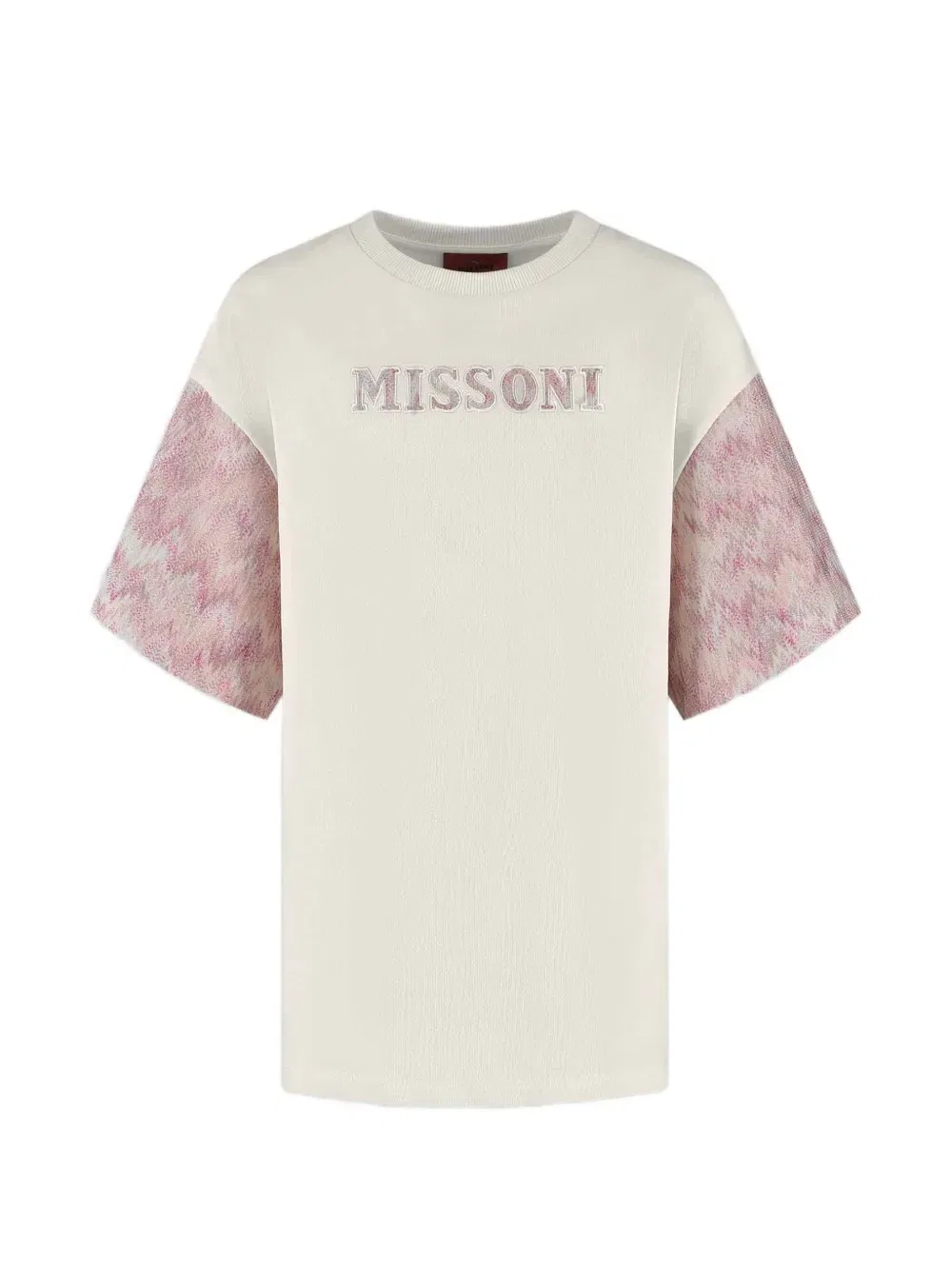 Мини-платье с вышитыми рукавами Missoni Kids, бежевый
