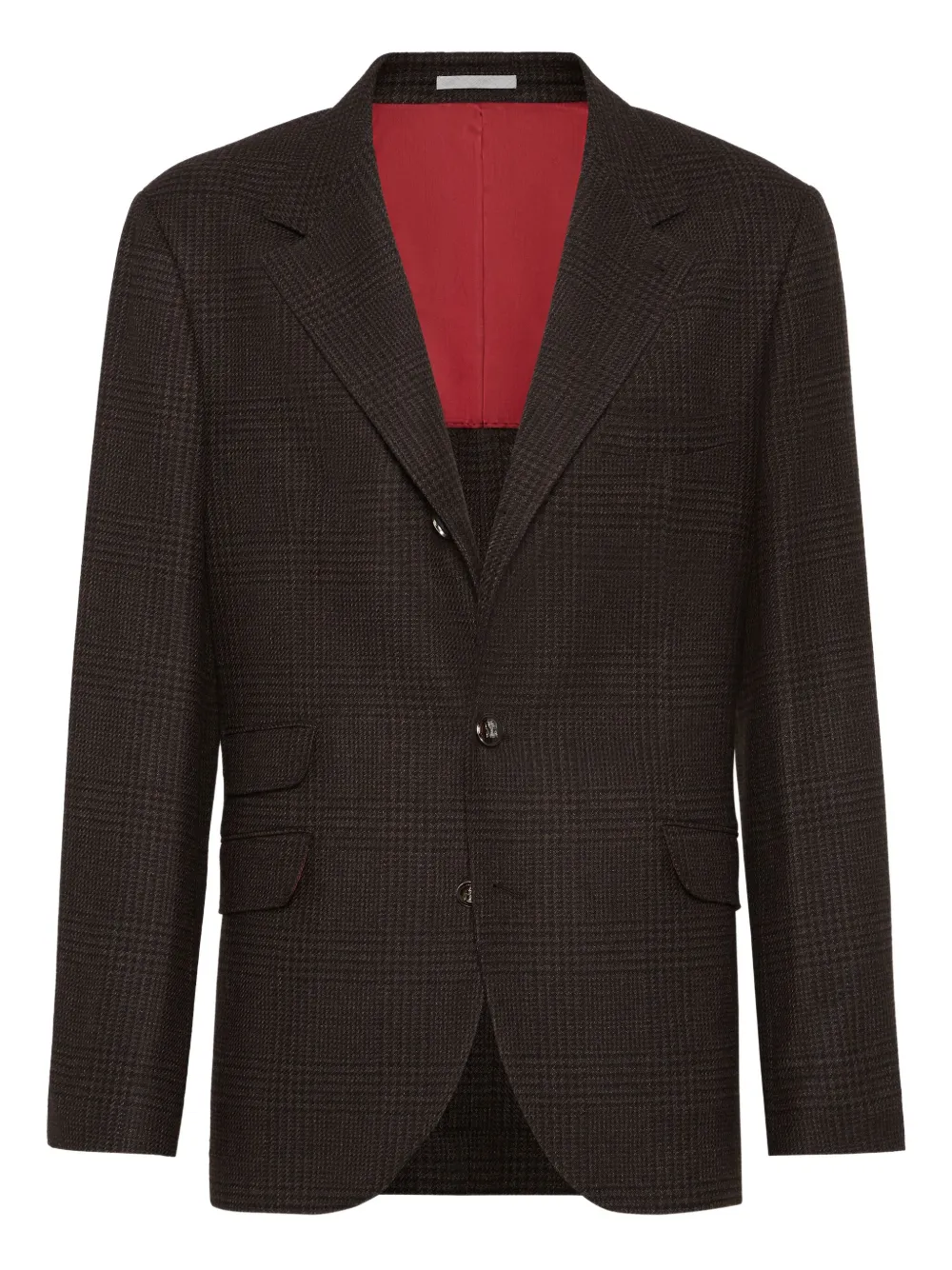 

Пиджак в клетку Brunello Cucinelli, коричневый