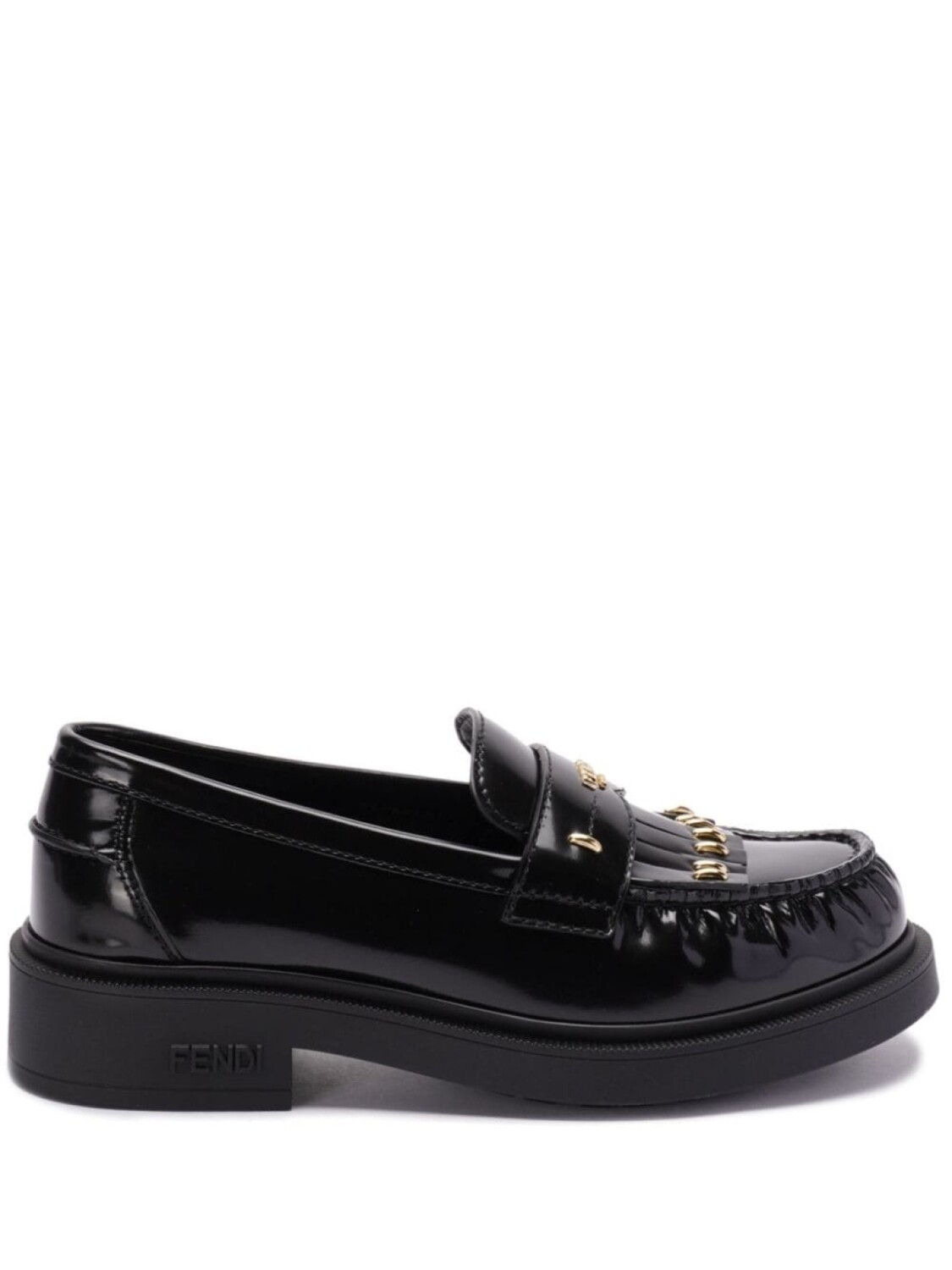 

FENDI кожаные мокасины с логотипом, черный