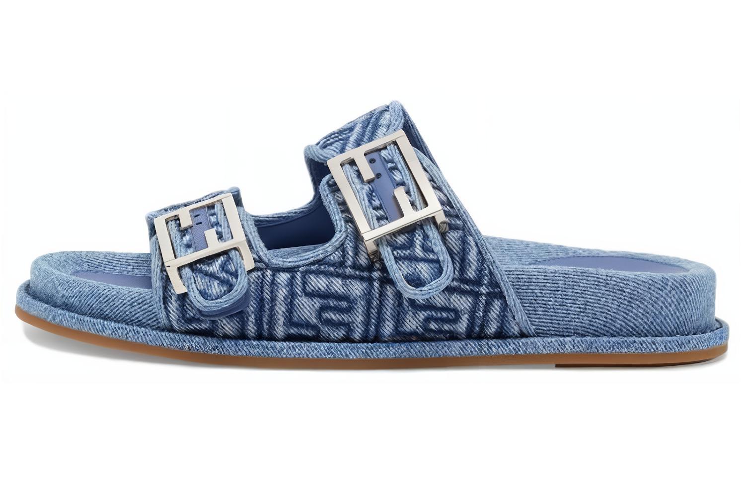 Женские джинсовые шлепанцы Feel FENDI, Blue