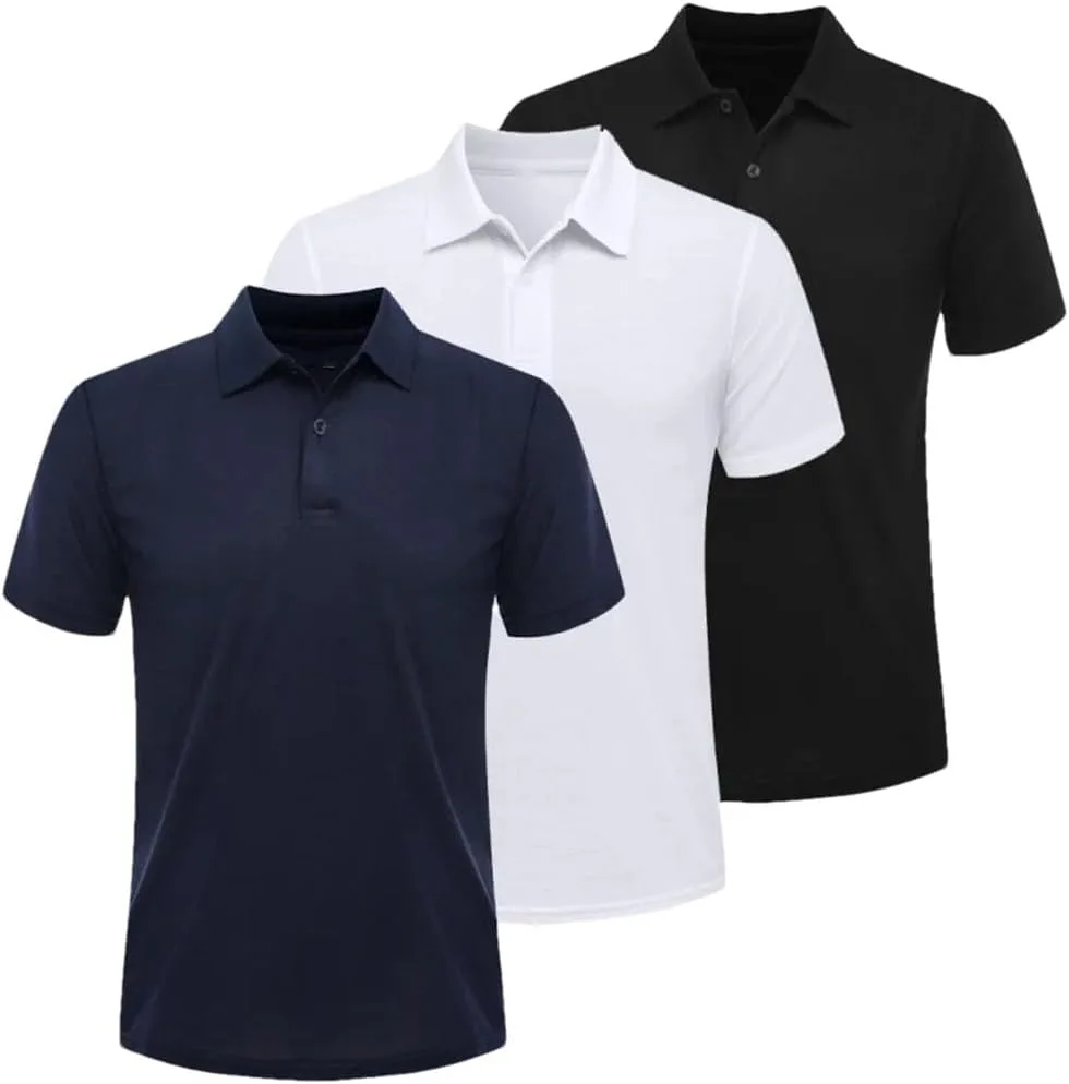 

Мужская поло с коротким рукавом, 3 шт, Unisex, Solid Color, Quick Dry, Classic Fit Hamthuit