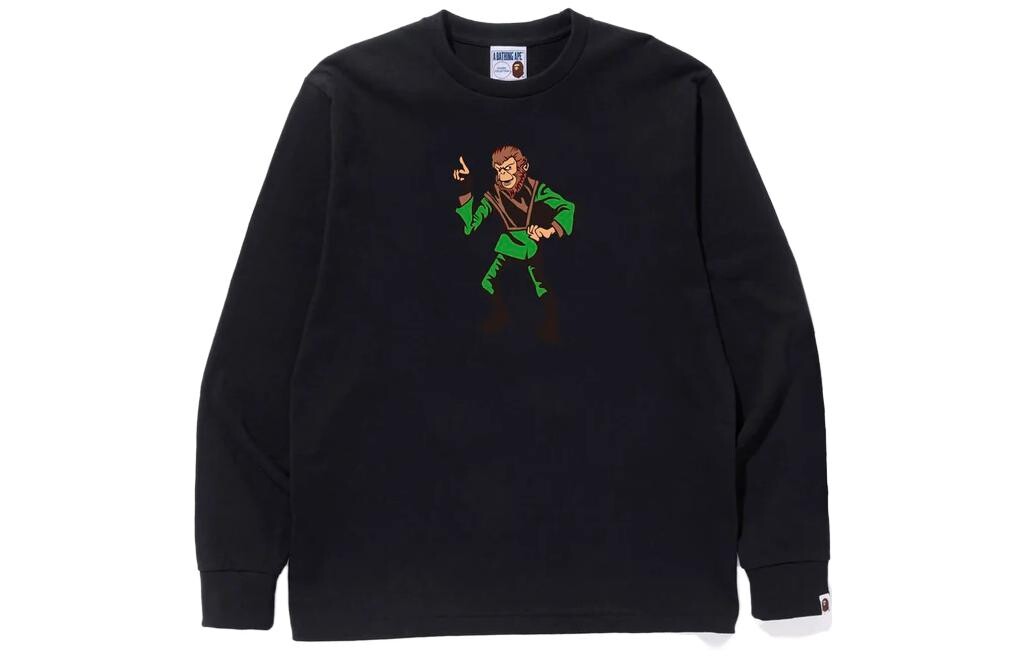 

Футболка BAPE Ape Graphic L/S A Bathing Ape, зеленый