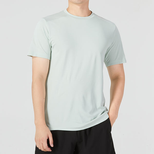 Футболка Men's adidas Solid Color Athleisure Casual Sports Round Neck Short Sleeve flax Green T-Shirt, зеленый — фото 3