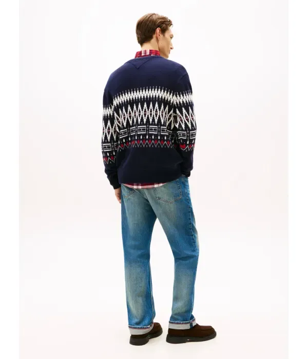 Шерстяной свитер loose fit Tommy Hilfiger, темно-синий — фото 3
