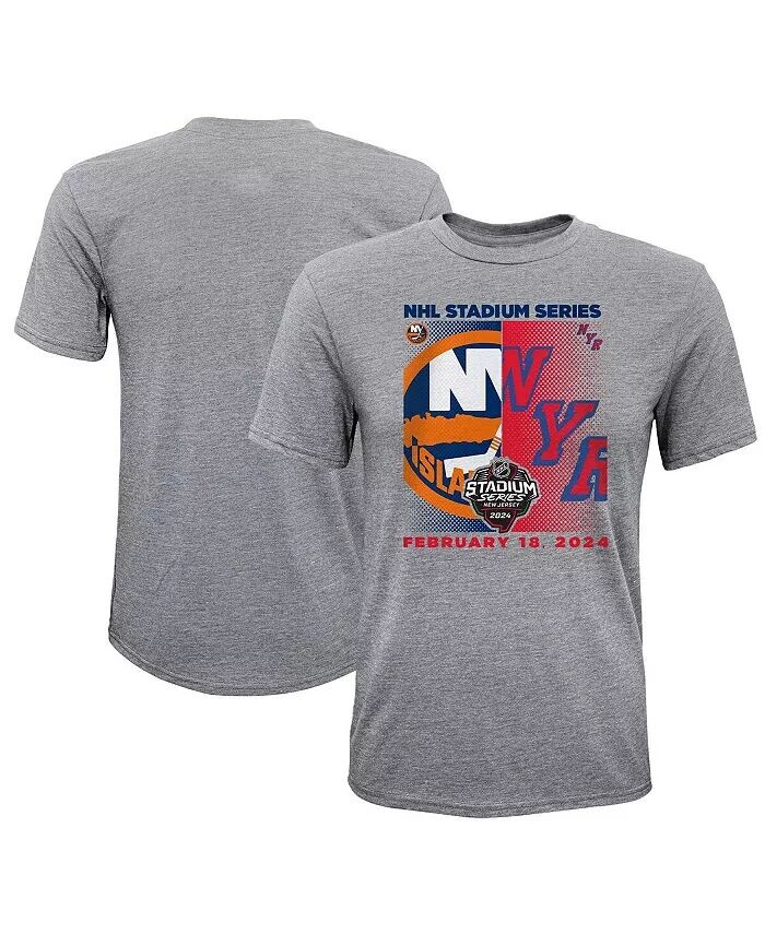 

Футболка Big Boys Heather Gray New York Islanders против New York Rangers 2024 NHL Stadium Series Matchup Outerstuff