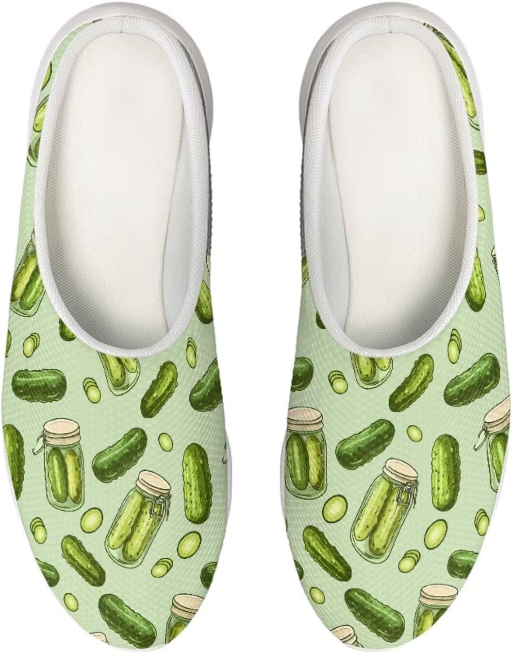 

Кроссовки Forchrinse Red Galaxy Space Mule для женщин и мужчин, с сеткой, легкие, без застежки, для ходьбы, Cucumbers