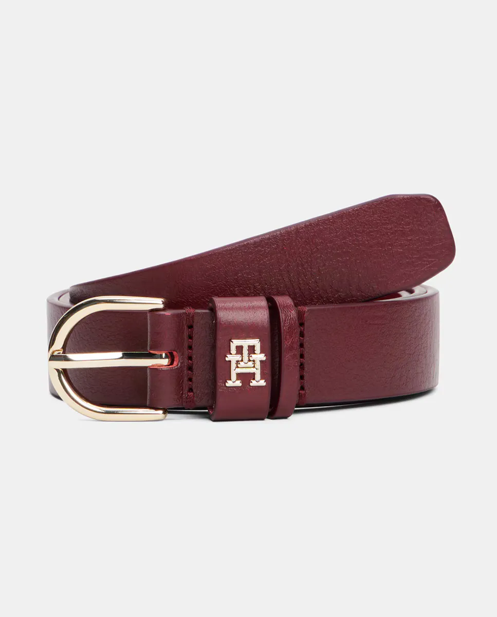 

Женский ремень из бордовой кожи от Tommy Hilfiger, бордовый